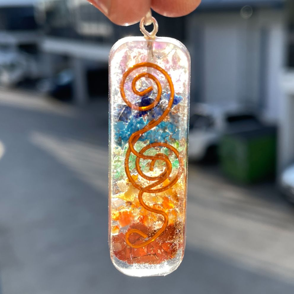 Orgonite Chakra Pendant - Rectangle Orgonite Chakra Pendant - Rectangle